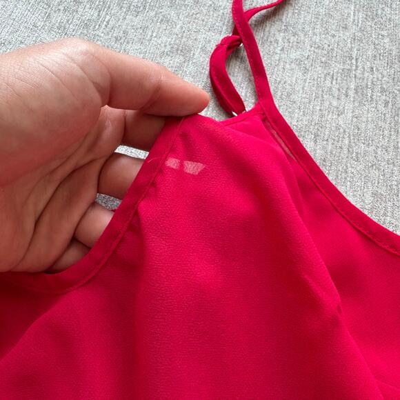 Twinset Milano Red Sheer Slip Dress - Picture 3 of 4